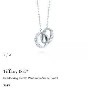 Tiffany & Co. Silver Interlocking Circle Necklace w/ Jewelry Bag
